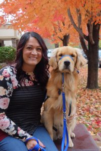 Woman with a service dog